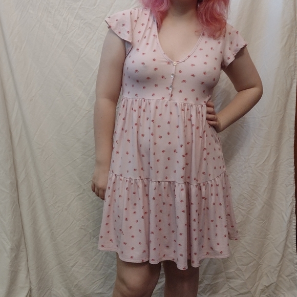 Size Large pink cottagecore dress flowers Women - Picture 8 of 9